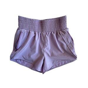 Women's Lavender High-Waisted Lined Shorts Zipper Pockets Size Medium